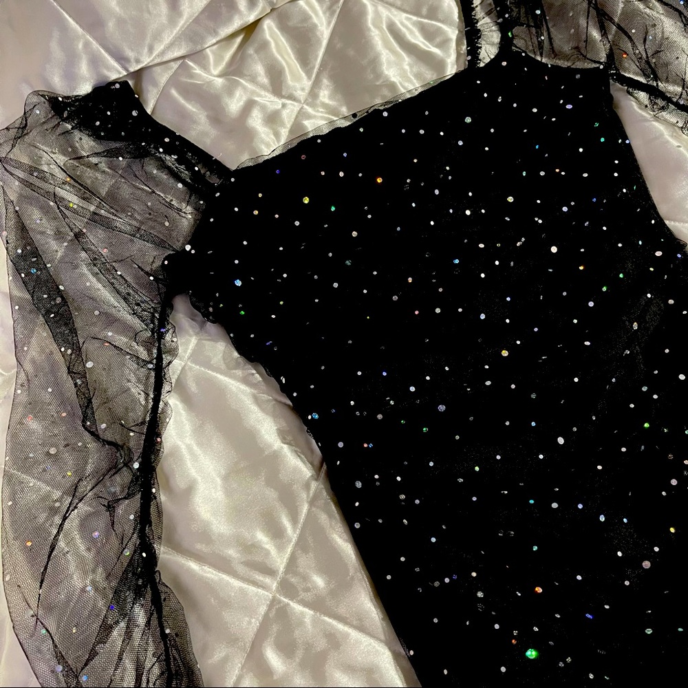 Dazzled mini mesh dress